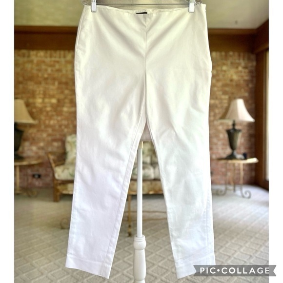 Vince Camuto White Cotton Stretch Ankle Pants 10 - Picture 1 of 14